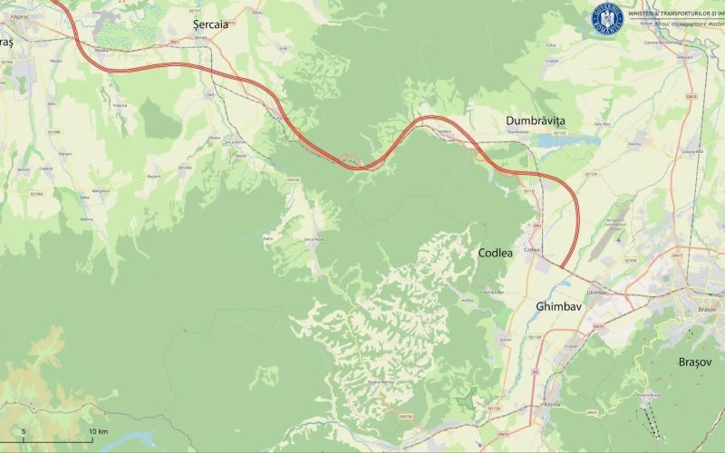 Autostrada Brașov-Făgăraș: 9,3 miliarde lei pentru 50 km. Șercaia, unic nod