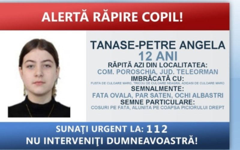 Răpire copil Teleorman: Fată 12 ani, în mașină cu forța. Un suspect, identificat